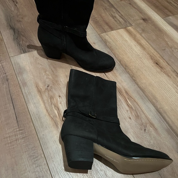 NWOT Black stack heeled booties - Picture 2 of 3